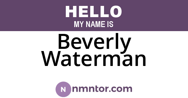 Beverly Waterman