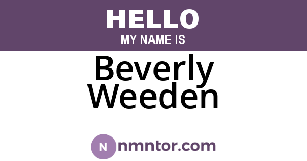 Beverly Weeden