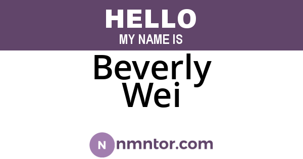 Beverly Wei