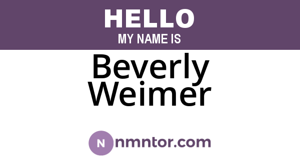 Beverly Weimer
