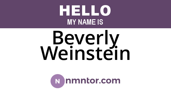 Beverly Weinstein