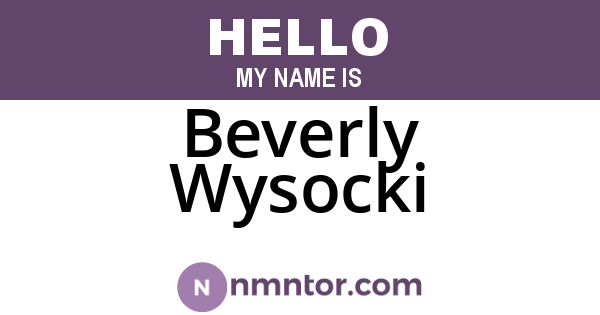 Beverly Wysocki