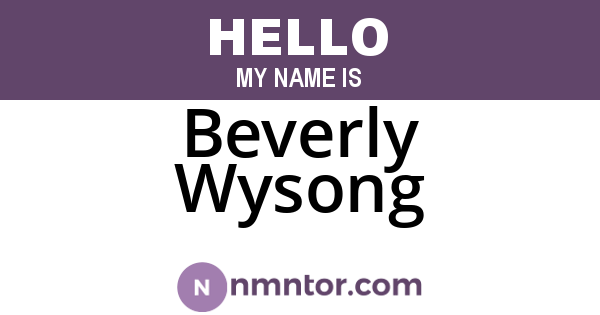Beverly Wysong