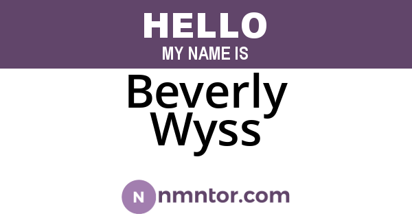 Beverly Wyss