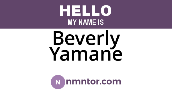 Beverly Yamane