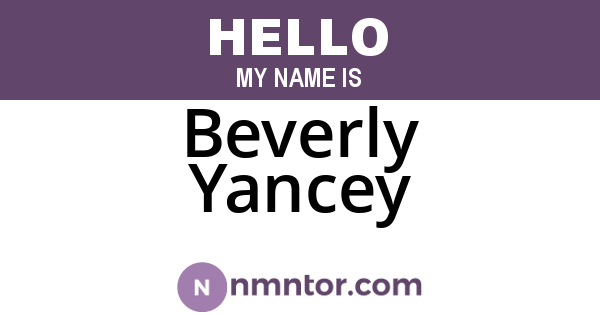 Beverly Yancey