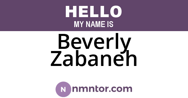 Beverly Zabaneh