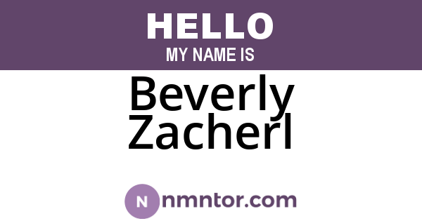 Beverly Zacherl
