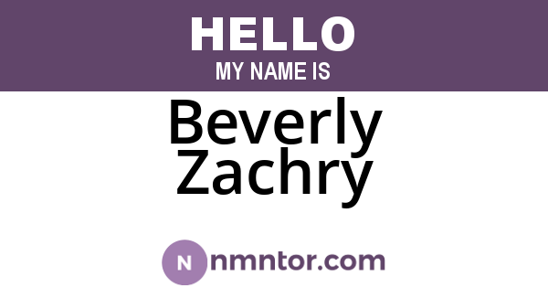 Beverly Zachry