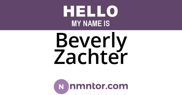 Beverly Zachter