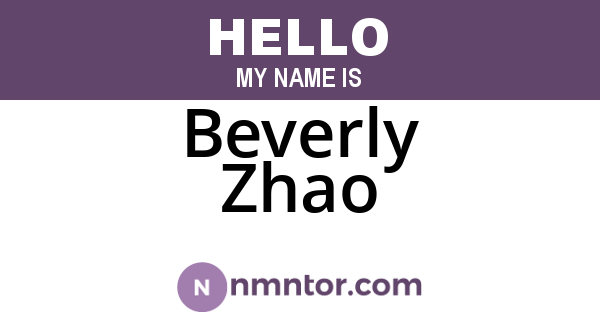 Beverly Zhao