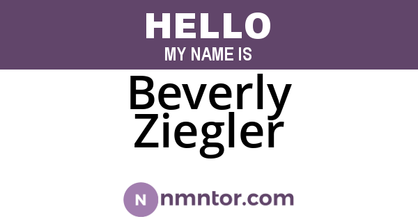 Beverly Ziegler