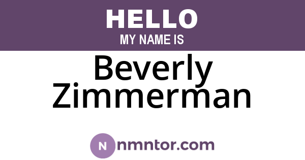 Beverly Zimmerman