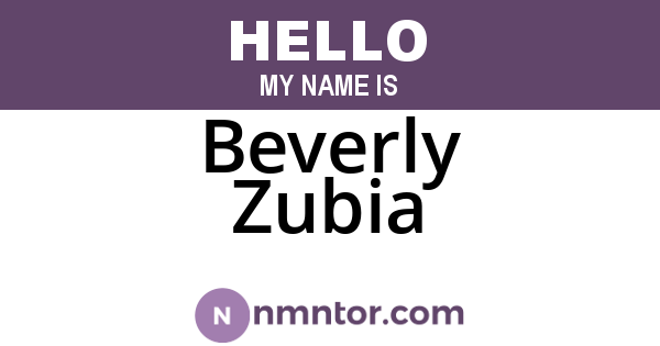 Beverly Zubia