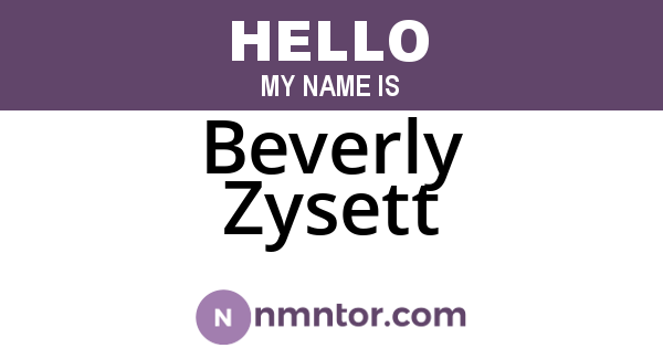 Beverly Zysett
