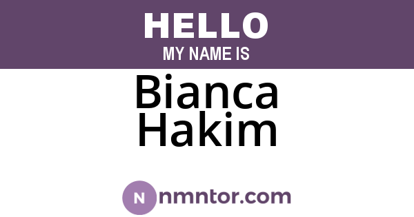 Bianca Hakim