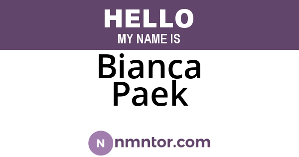 Bianca Paek