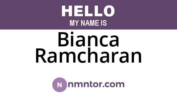 Bianca Ramcharan