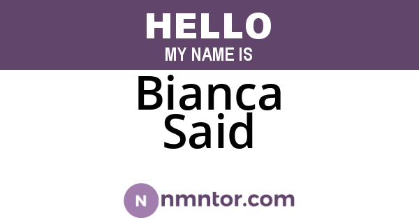 Bianca Said