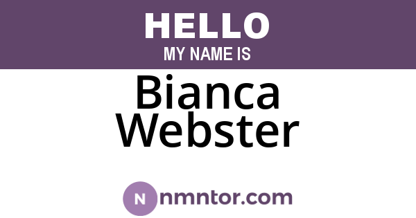Bianca Webster