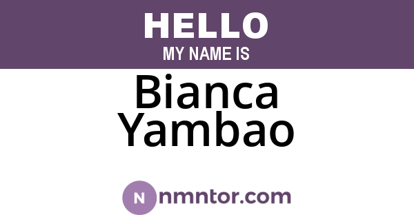 Bianca Yambao