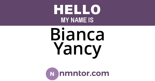 Bianca Yancy