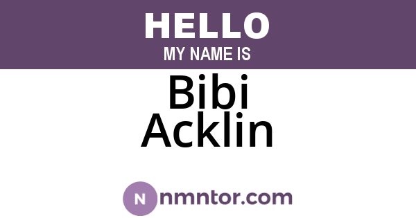 Bibi Acklin