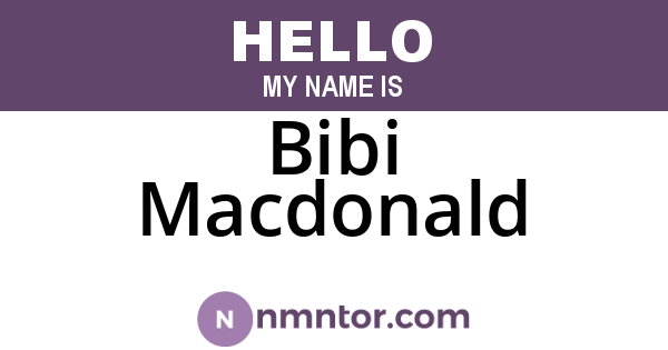 Bibi Macdonald