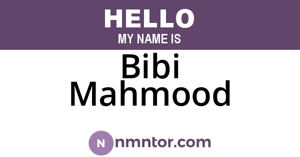 Bibi Mahmood