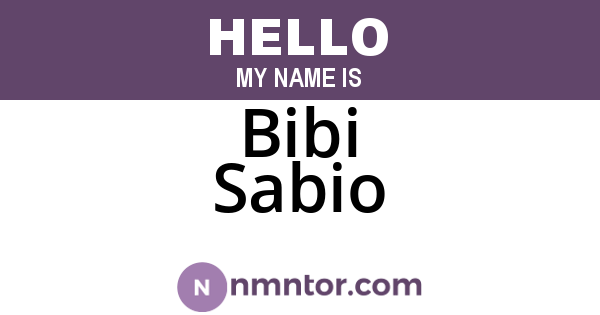 Bibi Sabio