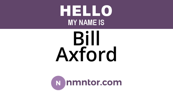 Bill Axford