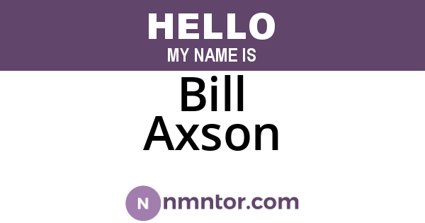 Bill Axson