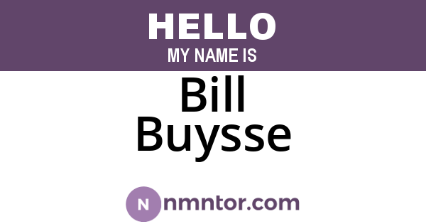 Bill Buysse