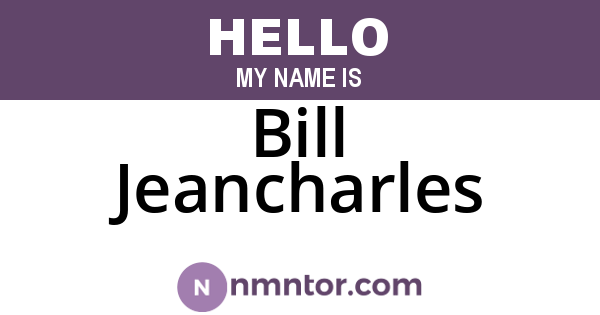 Bill Jeancharles