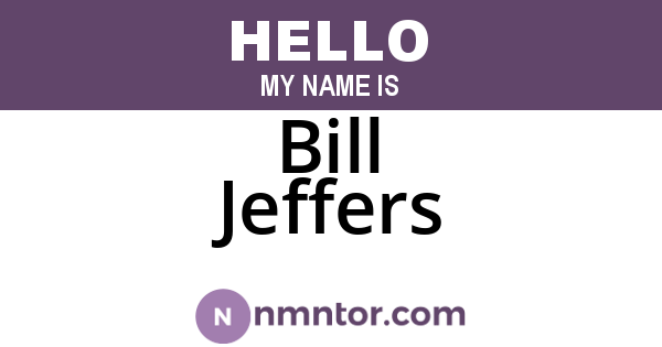 Bill Jeffers