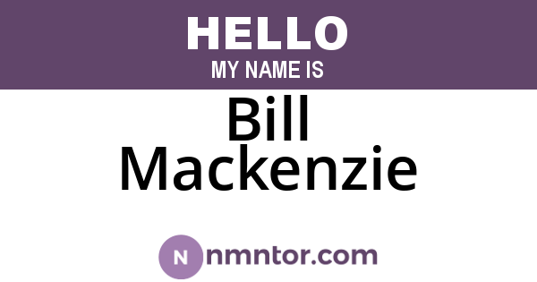 Bill Mackenzie