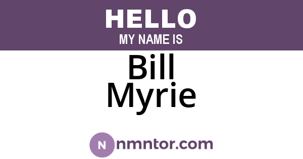 Bill Myrie