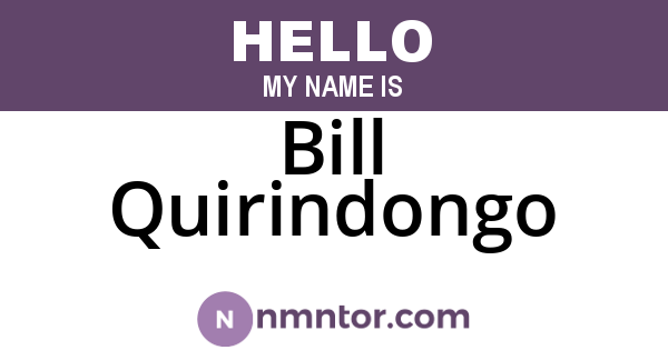 Bill Quirindongo