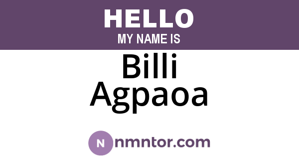 Billi Agpaoa
