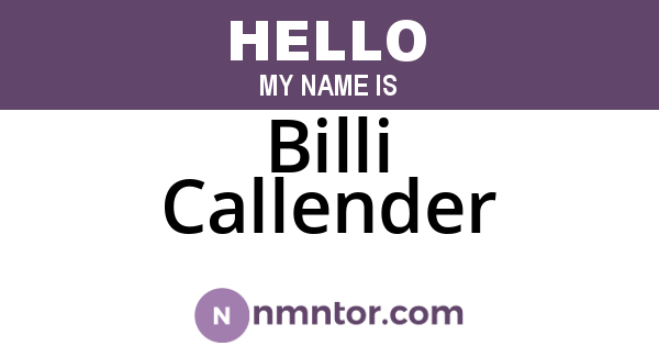 Billi Callender