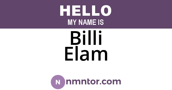 Billi Elam