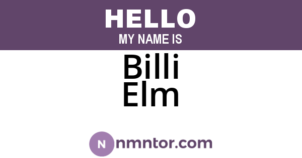 Billi Elm