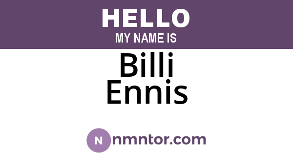 Billi Ennis