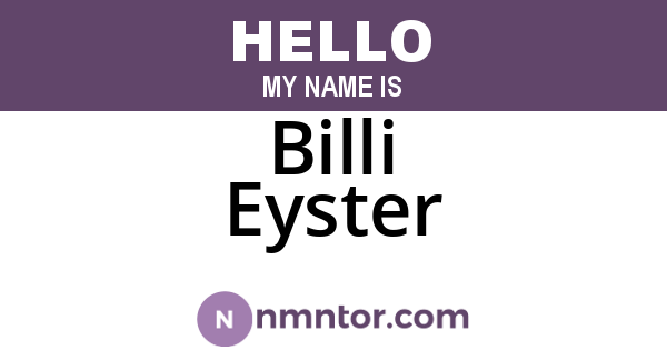 Billi Eyster
