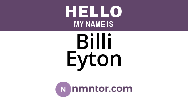 Billi Eyton