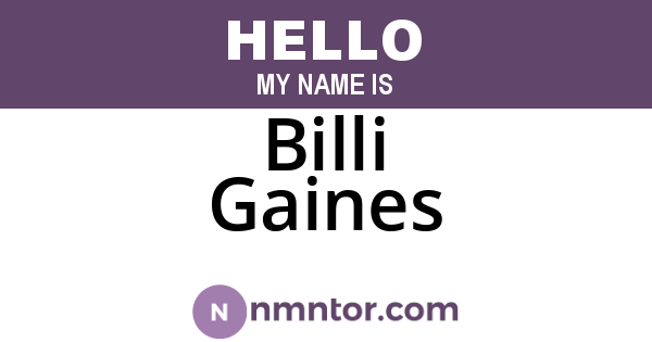 Billi Gaines