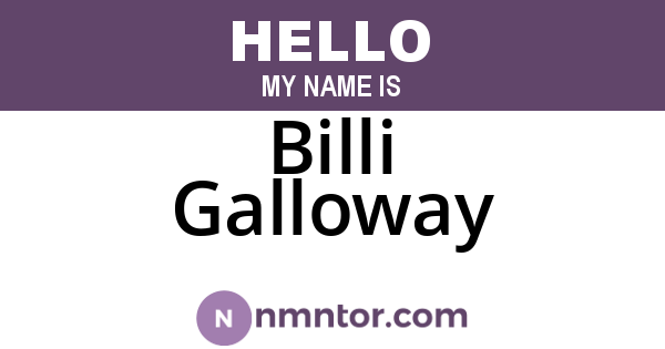 Billi Galloway