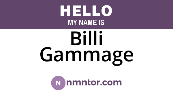 Billi Gammage