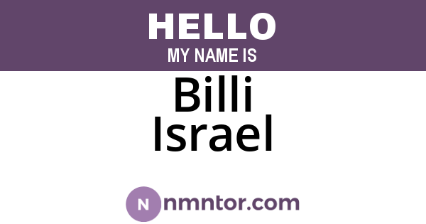 Billi Israel