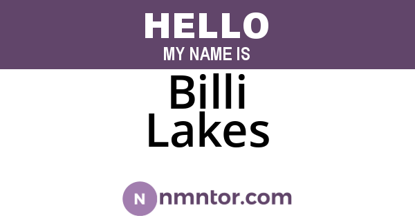 Billi Lakes